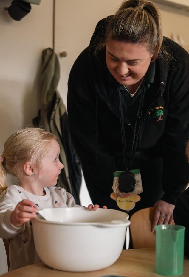 Children cooking at pre school